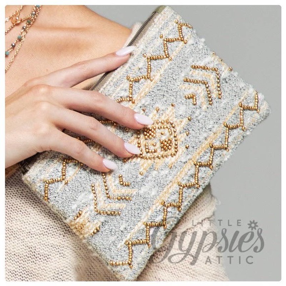 Ruggine Handbags - Anya Handmade Ethnic Pattern Clutch from Ruggine